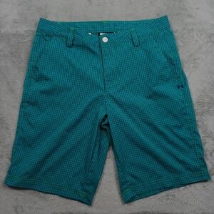 Under‎ Armour Shorts Mens 34 Blue Plaid Golf Chino Pockets Casual Preppy
